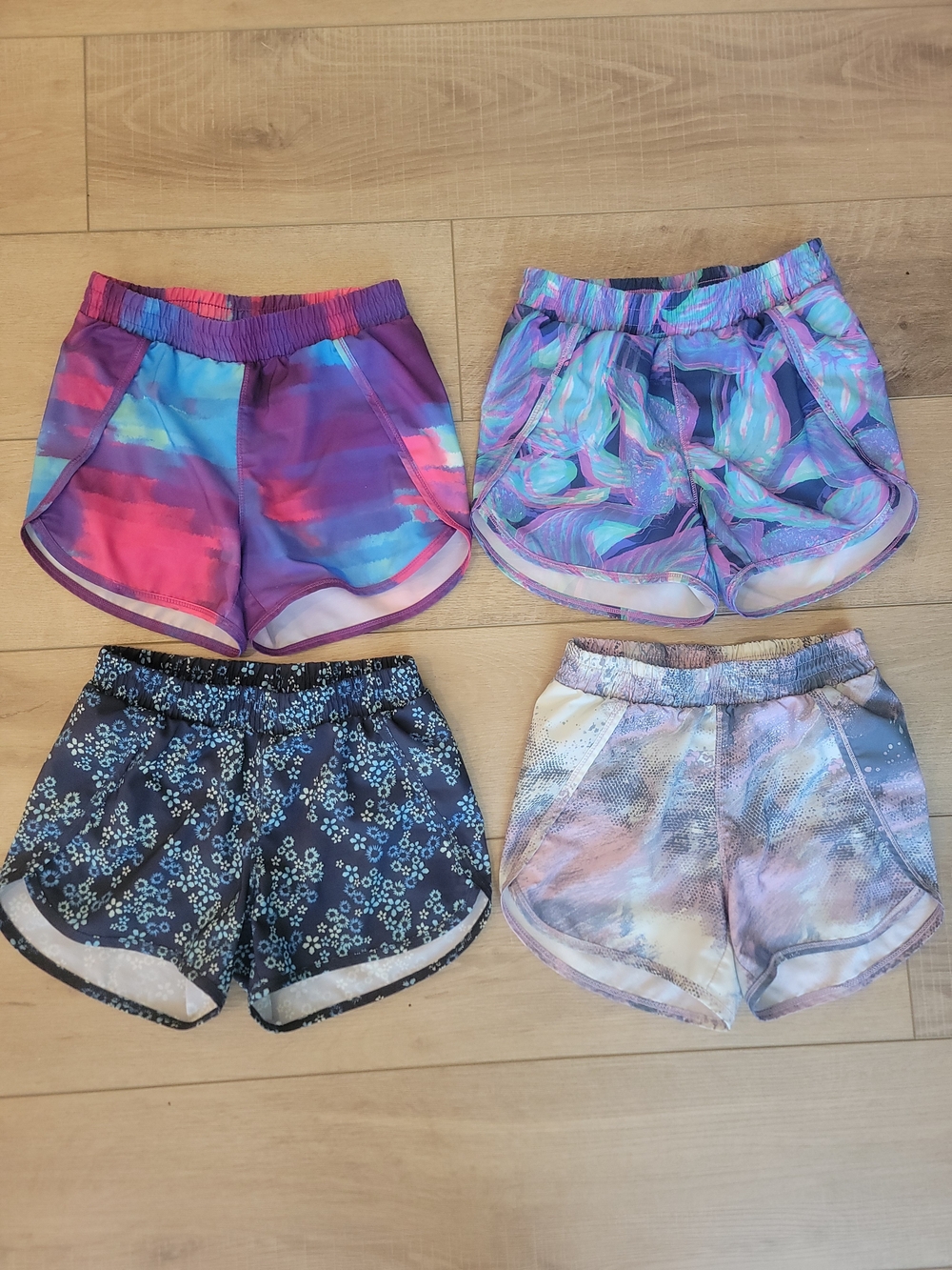 All In Motion Girls Athletic Shorts Polyester Multicolor M 7/8 4-Pack
